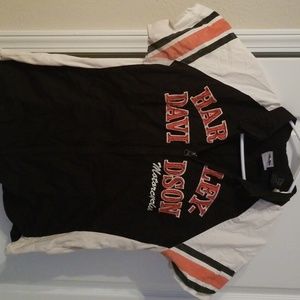 HARLEY-DAVIDSON zip up collared shirt